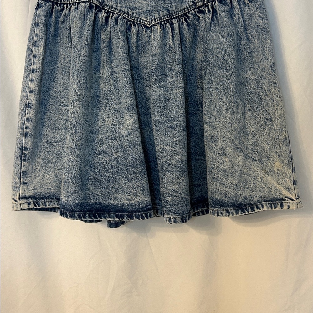 Vintage Mixed Blues Stone Washed Jean Denim Ruffle Skirt Y2K S or XS - Picture 4 of 11